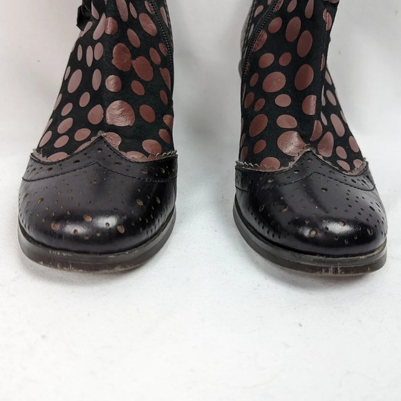 L'Artiste Spring Step Wing-Tip POLKA DOT Boots sz. 36/ 5.5-6 PERIGNON Leather - Picture 11 of 16